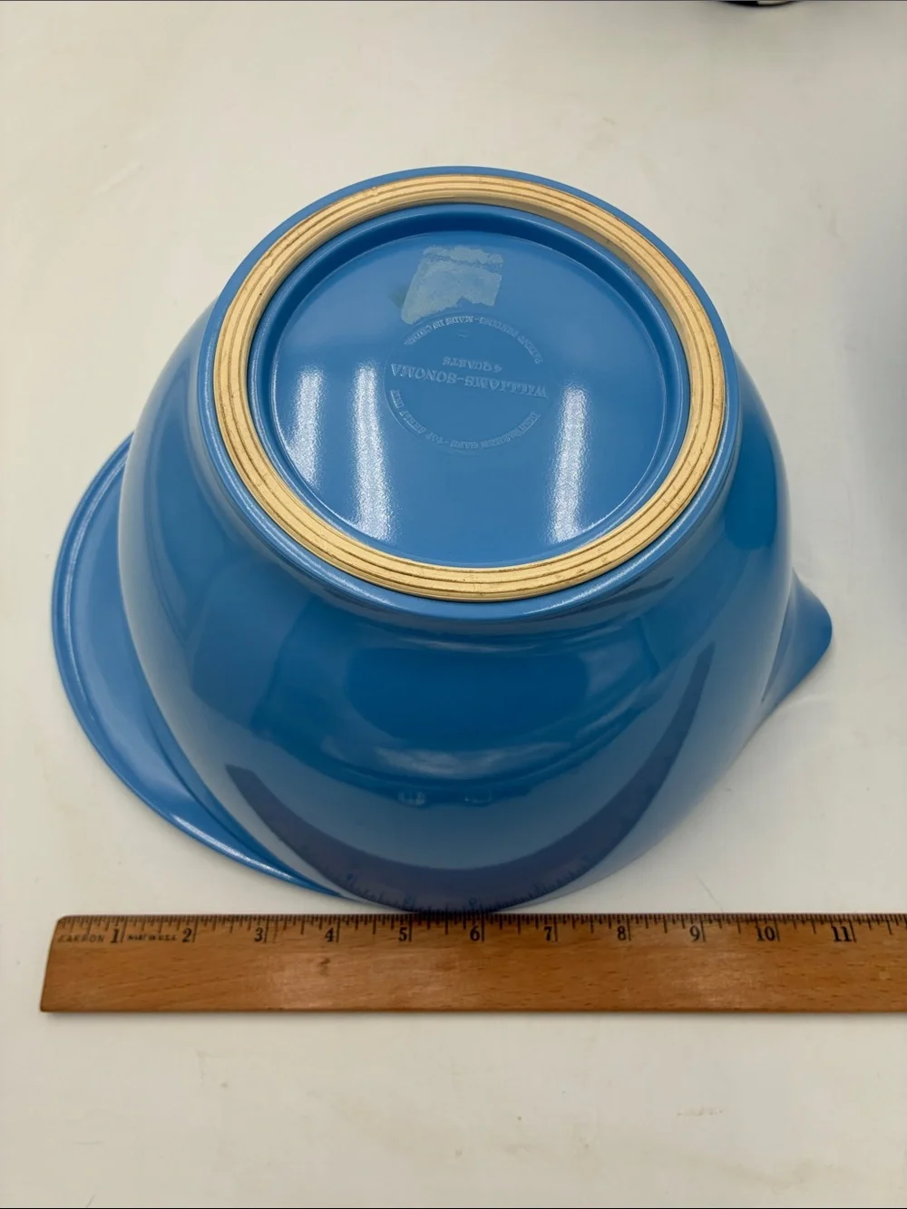 Williams Sonoma Set of 3 Stackable Melamine Blue Mixing Bowls